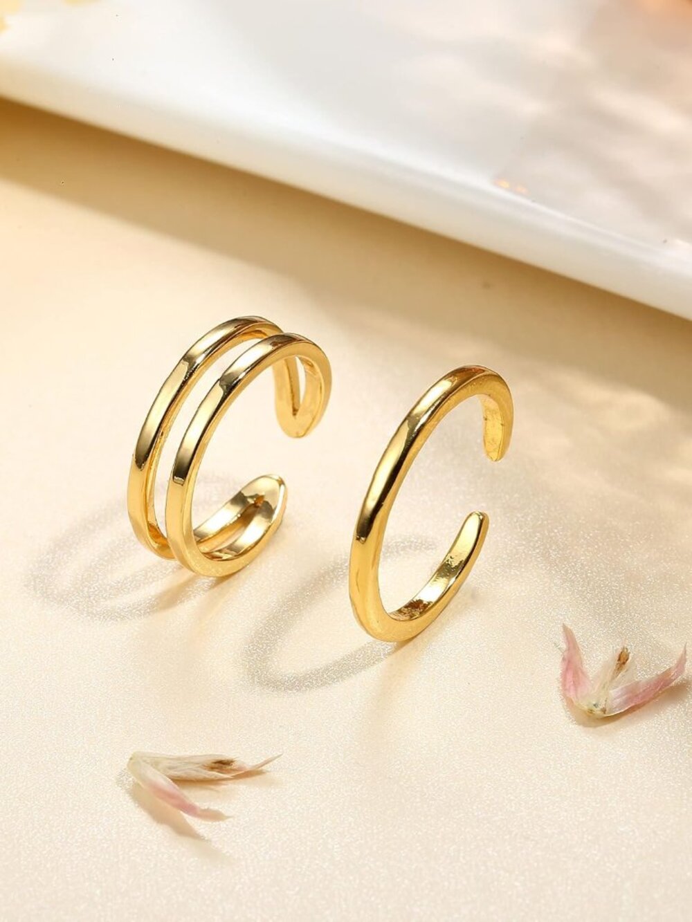 14K Gold Filled Toe Rings for Women Simple Open Band Toe Ring Adjustable Toe Rin - Picture 5 of 6